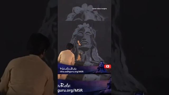 Adiyogi Speed Painting by Vilas Nayak at Mahashivratri - Isha Yoga Centre with Sadhguru ???