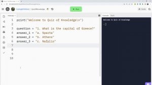 Quiz Game Part 1 - Python for Absolute Beginners Course