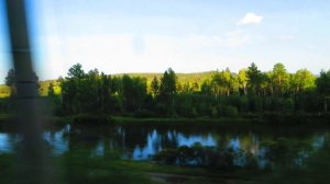 Вид из окна поезда - Река Хилок (Близ с. Толбага, Петровск-Забайкальский район, Забайкальский край)