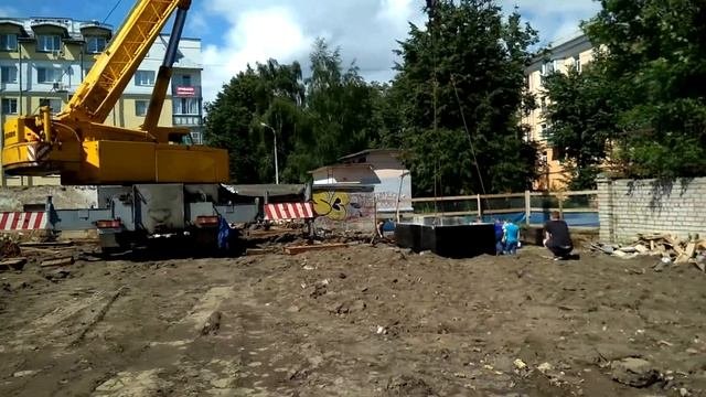 Монтаж станции автокран 100 тонн