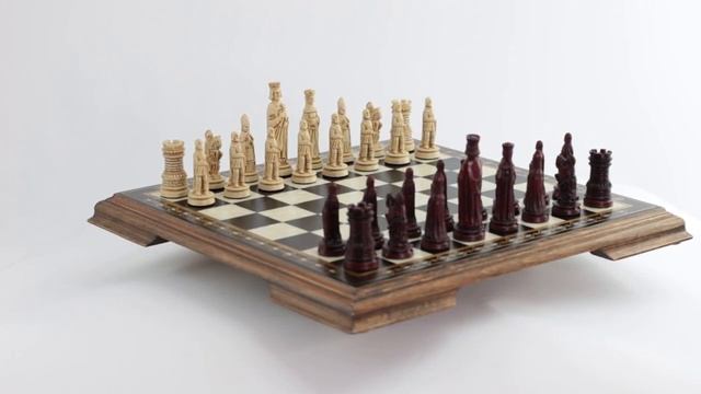 Mini Medieval Chess Set Burgundy & Ivory смотреть онлайн
