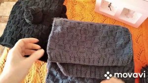 Готовые работы/ шарф мужской узором шахматка/ о пряже OLIMPIA