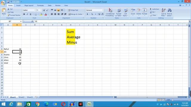 Basic Formulas of Ms Excel| Ms Excel | Average| Sum | Minus| смотреть онлайн