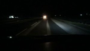 Тест LED ламп RoadSun в ближнем на мокром асфальте.