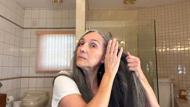 Natural Gray Hair Tutorial - Hairstyles & Tips  - Over 50 Thick Long Hair - Straight Iron Yes or No смотреть онлайн