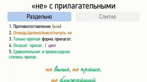 Правописание НЕ с прилагательными (6 класс, видеоурок-презентация)