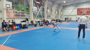 17.02.2024 Алексей Погосян синий жилет.4 бой Архангельская Тхэквондо.