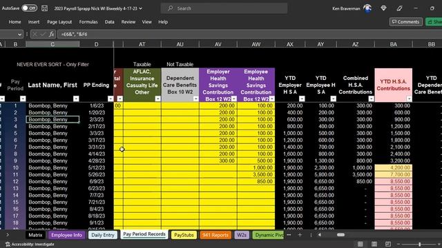HSA Contributions: Payroll In Excel 2023