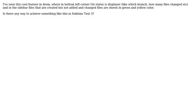 Can I somehow display git file statuses in sidebar in Sublime Text 3? смотреть онлайн