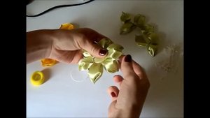 Цветок канзаши Выпуклый объемный лепесток