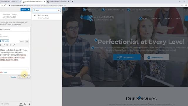 How to Configure Services Section | Rara Business Pro WordPress Theme смотреть онлайн