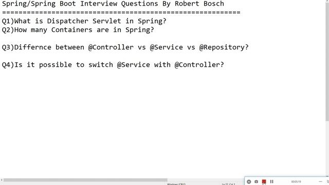 Spring interview/ Spring Boot interview Question/Robert Bosch interview/TCS /Durga sir/Abdul Bari
