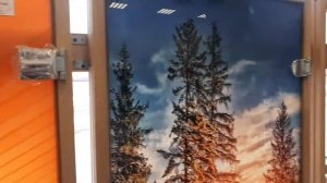 Стеклянные двери с фотопечатью