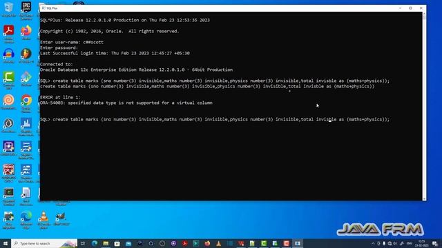 ORA-54039: table must have at least one column that is not invisible - Oracle Database 12c Error Ms смотреть онлайн