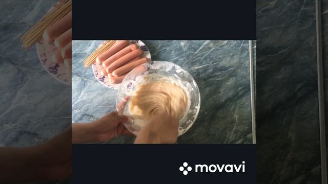 Жареные сосиски в тесте!Корн доги