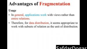 Fragmentation in Distributed Database System - Lecture 13