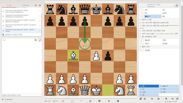 Королевский гамбит. Гамбит слона. Основные варианты. смотреть онлайн