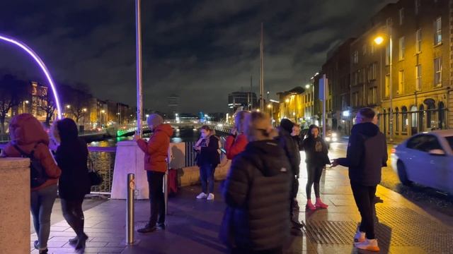 Dublin Ireland Christmas Light Walking Tour 2021 4k HDR смотреть онлайн