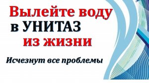 Вылейте воду в унитаз, из жизни исчезнут все проблемы. Налейте стакан воды и скажите слова. Как снят