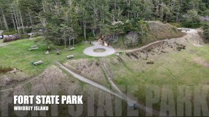 Breathtaking Aerial Views of Fort Casey State Park on Whidbey Island from the Sky