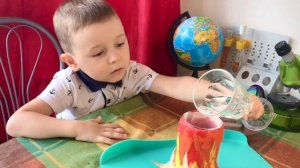 JoyfulScience - Химический эксперимент «Извержение вулкана» - сода + уксус
