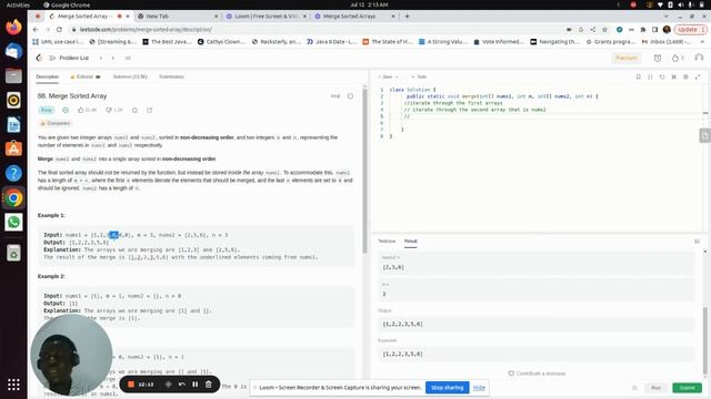 Learn how to solve Leetcode Merge Sorted Array Algorithm with Java смотреть онлайн