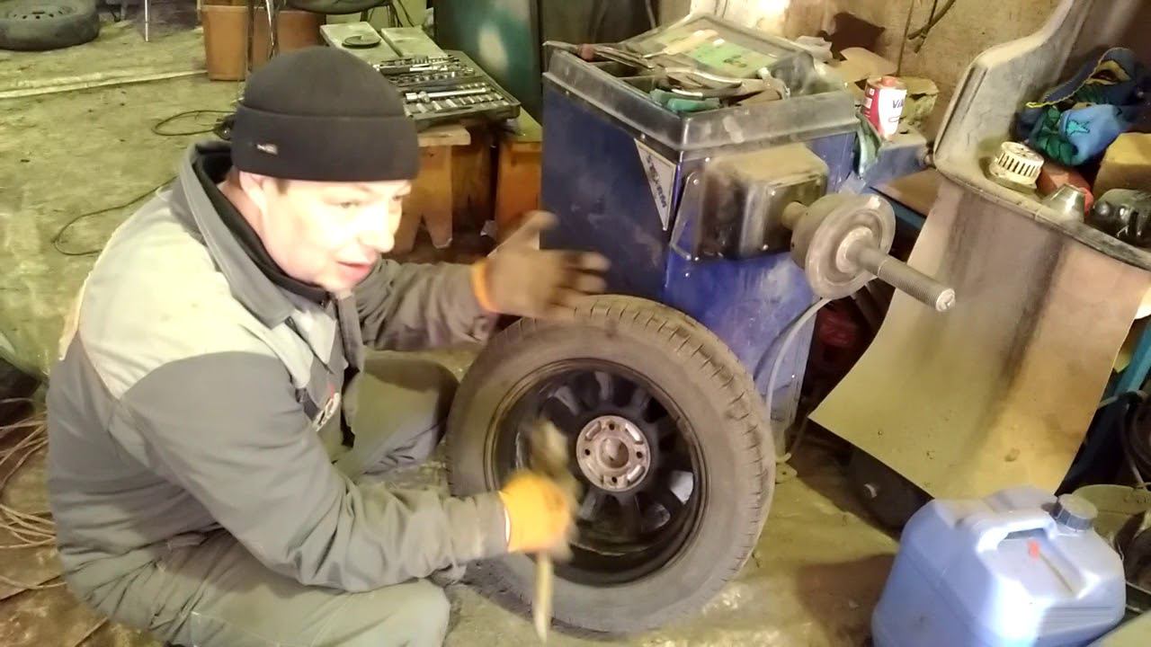Шиномонтаж по колхозному.