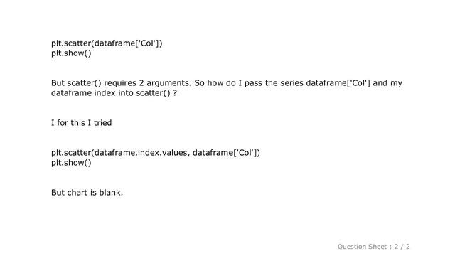 Pandas : Basic Matplotlib Scatter Plot From Pandas DataFrame