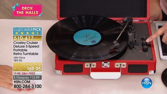 Crosley Cruiser Deluxe 3Speed Portable Retro Turntable
