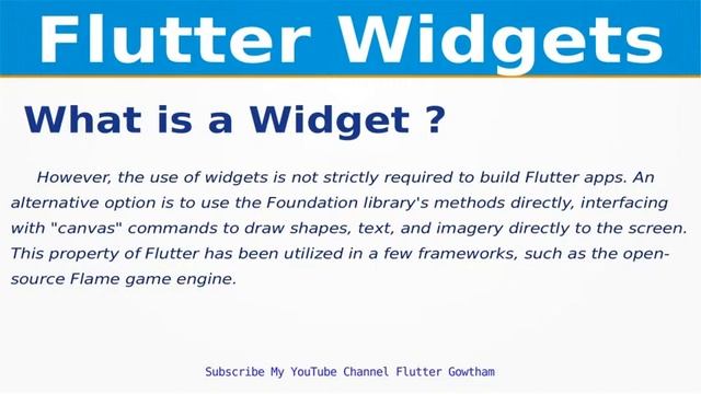 What is a Widget | Flutter Widget Means | Widgets | Android | iOS | Web | Desktop |Embedded