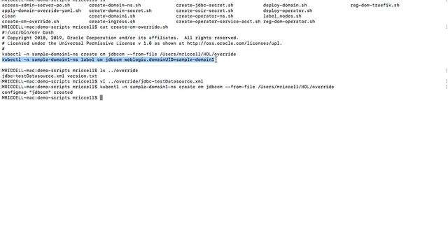 Demo WebLogic on Kubernetes - Config Overrides