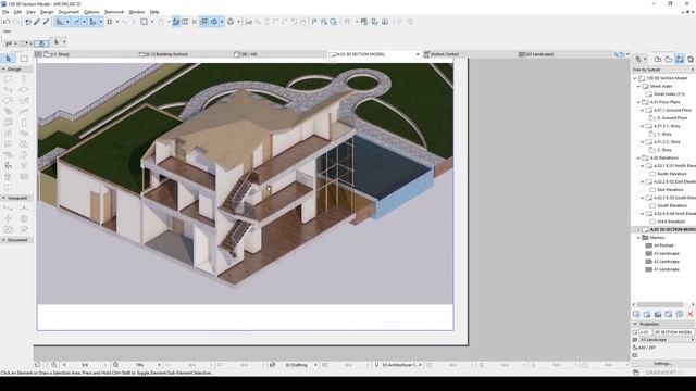 3D Section Model in Archicad 25