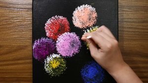 Легкая акриловая картина "Цветы" с пузырчатой пленкой...