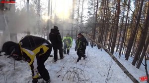 На покатушке сгорел снегоход
