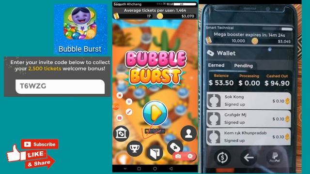 How to earn money online with Bubble Burst to 10$ - 100$| Free PayPal Money Online