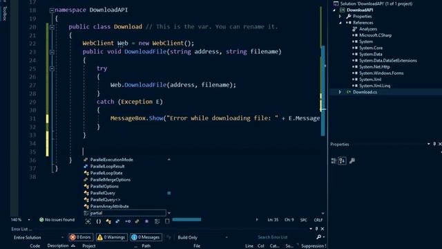 Internet API | Visual Studio C# | Making an API via WebClient смотреть онлайн