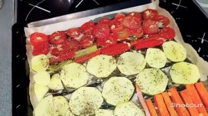 Запечëные овощи в духовке. Быстро, вкусно, красиво.