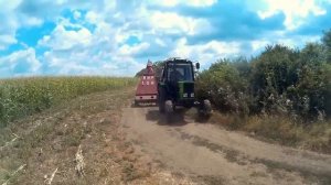 МТЗ 82.1 с косилкой КИР 1.5 и ЮМЗ -6 с прицепом 2птс 4 силосование 2016