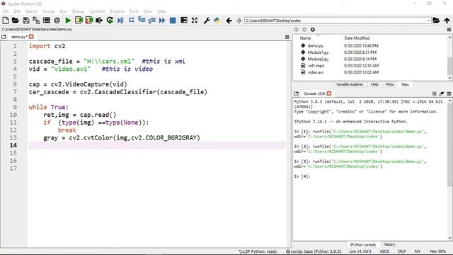 Python Project - 9 - Car Detection in Video using OpenCV| Python | Best Projects | Python in hindi