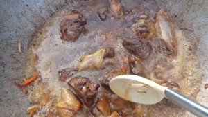 Нут с мясом утки в казане на тандыре