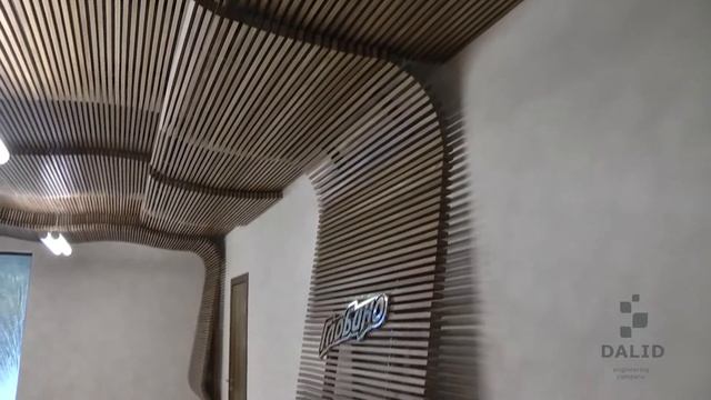 Отделка потолка  деревом, строительство проектирование СПА центров комплексов, интерьер стен