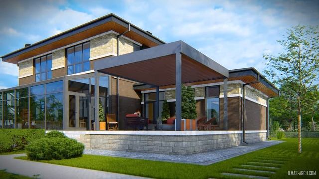 Проект реконструкции двухэтажного загородного дома в стиле прерий в Подмосковье смотреть онлайн