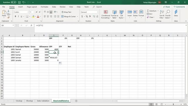 Advanced Excel Sinhala -  Relative & Absolute Addresses | Tech House SL