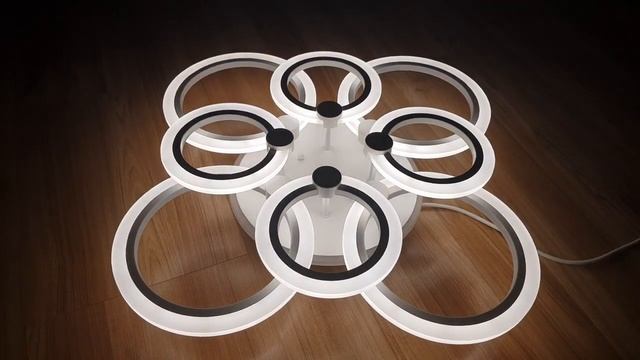 Светодиодная люстра 8076/4+4 WHT. смотреть онлайн