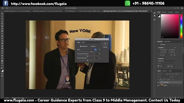 How to warp or curve text in Adobe Photoshop 2020 - Easy Tutorial смотреть онлайн