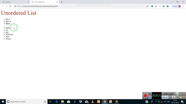 Coding Part of List in HTML Lec- 16 part- 2 смотреть онлайн