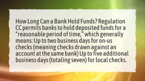 What does it mean when a hold is placed on a deposit?