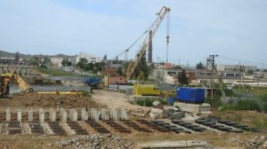 Керчь ворошиловский мост. Старую ЛЭП уложили.Керчь стройка дорожной развязки ул.Буденного.