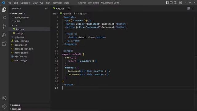 #07 - Event Handling - Vue 3 (Options API) Tutorial