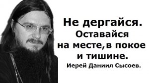 Не дергайся. Оставайся на месте, в тишине и покое. Иерей Даниил Сысоев.